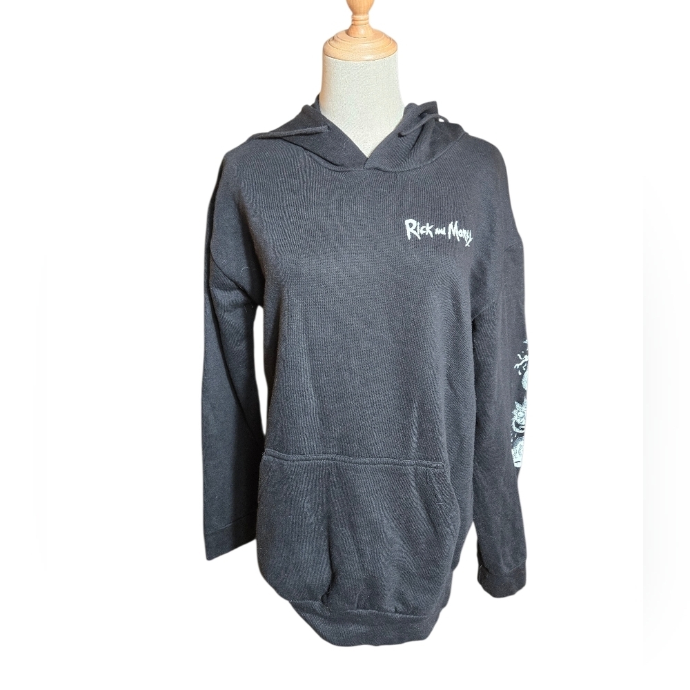 Rick And Morty Black Graphic Hoodie Sweatshirt